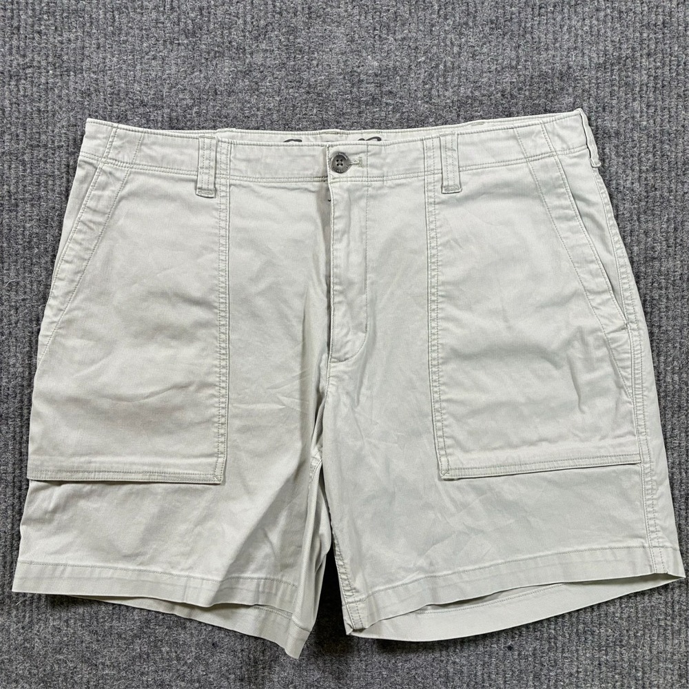 Eddie Bauer Mens Utility Cargo Shorts Size 38 Sage Green Outdoor Hiking Mid Rise